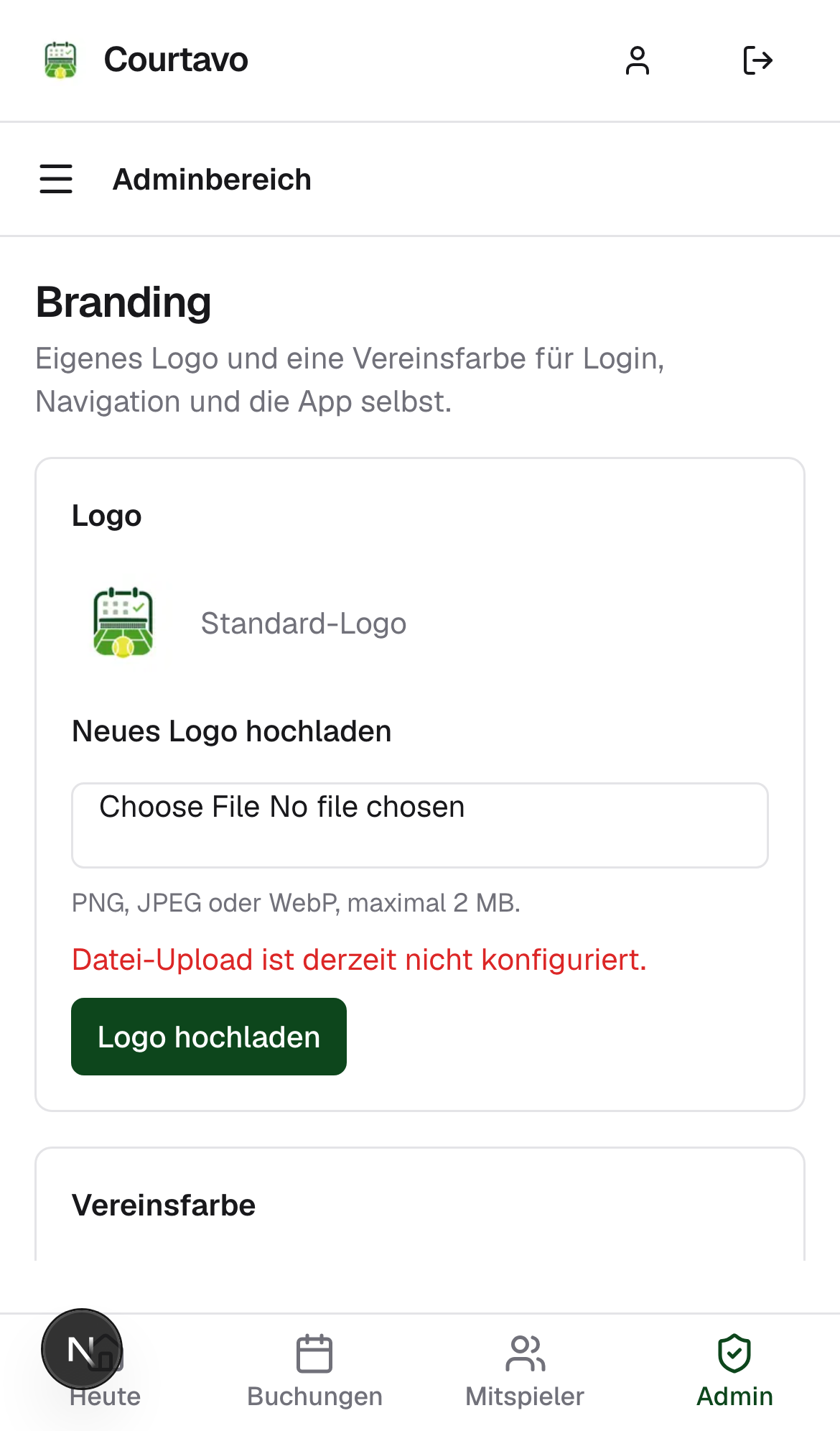 Hinweis nach dem Hochladen, mobile Ansicht