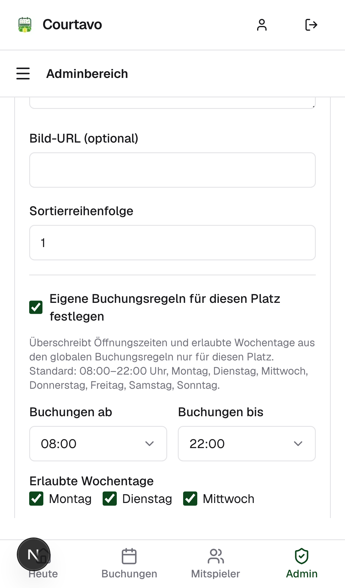 Eigene Buchungsregeln aktiviert, mobile Ansicht