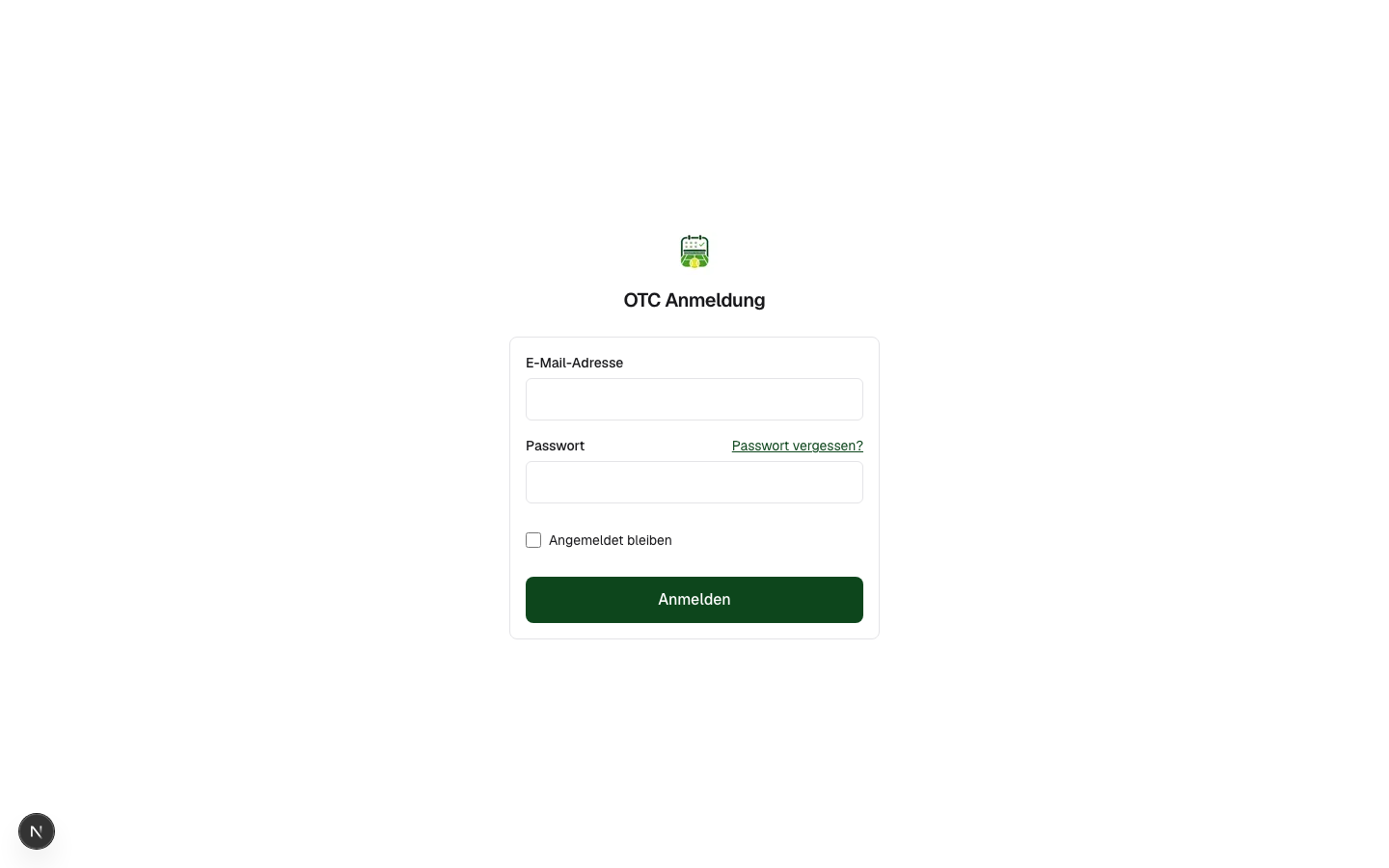 Login-Formular, leer